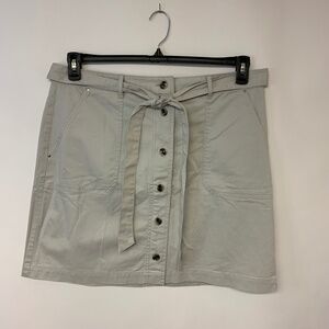 Banana Republic Mini Preppy Classic Academia Neutral A-Line Button Front SZ 16T